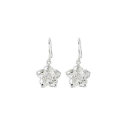 Forget me Not Pair Earrings : .925 Sterling Silver - 0.02 CT Diamonds-JewelryKorner-com