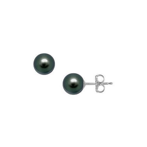 Freshwater Cultured Pearl Stud Earrings : 14K White Gold 10 MM-JewelryKorner-com