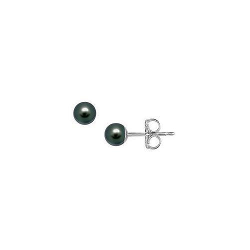 Freshwater Cultured Pearl Stud Earrings : 14K White Gold 4 MM-JewelryKorner-com