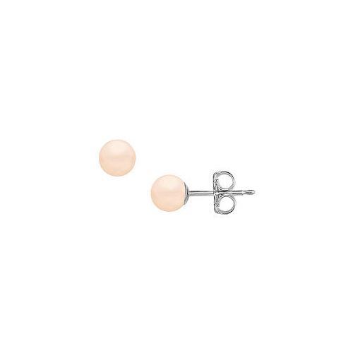 Freshwater Cultured Pearl Stud Earrings : 14K White Gold 5 MM-JewelryKorner-com