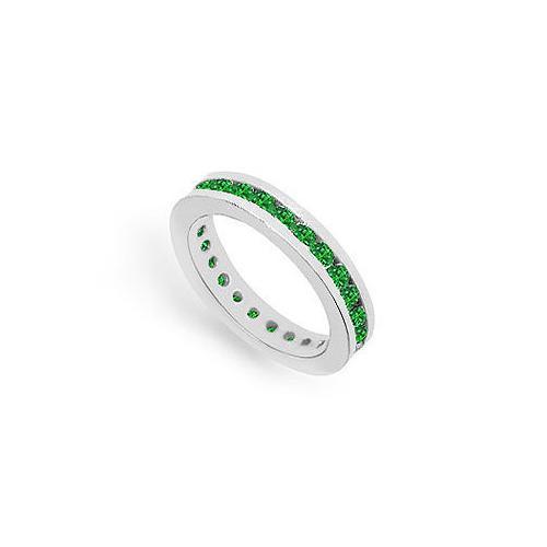 Frosted Emerald Eternity Band : 925 Sterling Silver - 1.00 CT TGW-JewelryKorner-com