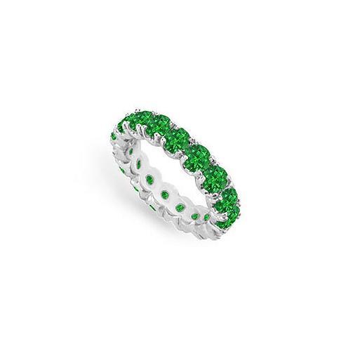 Frosted Emerald Eternity Band : 925 Sterling Silver - 3.00 CT TGW-JewelryKorner-com