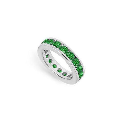 Frosted Emerald Eternity Band : 925 Sterling Silver - 3.00 CT TGW-JewelryKorner-com