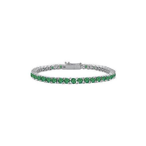 Frosted Emerald Prong Set Sterling Silver Tennis Bracelet 7.00 CT TGW-JewelryKorner-com