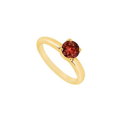 Garnet Ring : 14K Yellow Gold - 1.00 CT TGW-JewelryKorner-com