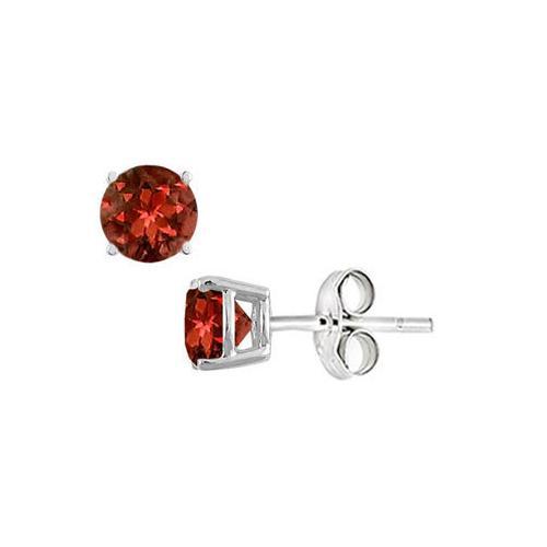 Garnet Stud Earrings in Sterling Silver 2.00 CT TGW-JewelryKorner-com