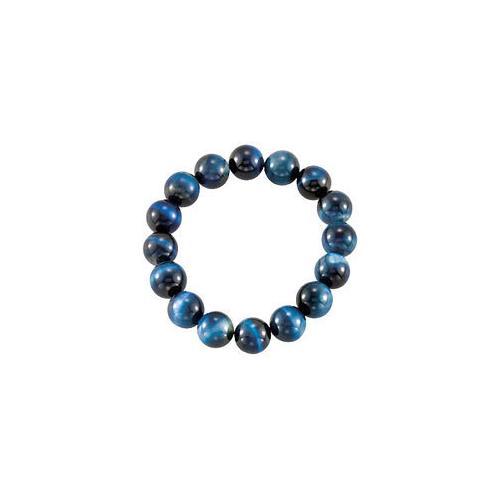 Genuine Blue Tiger Eye Stretch Bracelet - 12.00 X 12.00 MM with 6.50 INCH-JewelryKorner-com