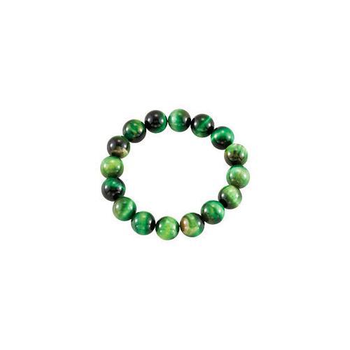 Genuine Green Tiger Eye Stretch Bracelet - 12.00 X 12.00 MM with 6.50 INCH-JewelryKorner-com