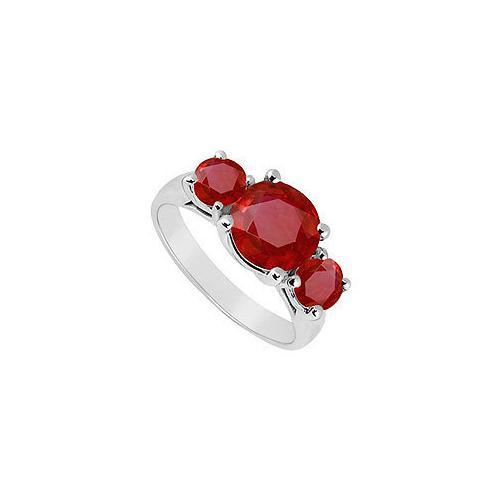 GF Bangkok Ruby Three Stone Ring .925 Sterling Silver 3.00 CT TGW-JewelryKorner-com