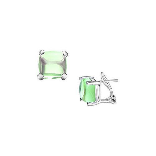 Green Chalcedony Earrings : 14K White Gold - 10.00 CT TGW-JewelryKorner-com