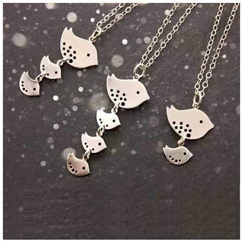 Happy Bird Day Necklace in Sterling Silver-JewelryKorner-com