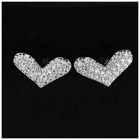 Heart Beats The Pave Heart Earrings-JewelryKorner-com
