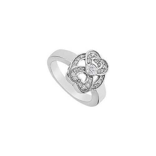 Heart Diamond Ring : 14K White Gold - 0.33 CT Diamonds-JewelryKorner-com