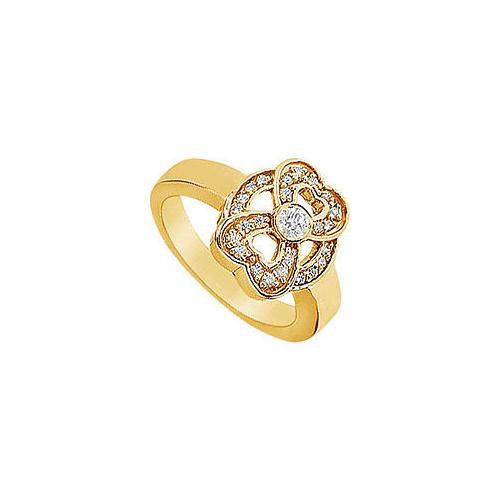 Heart Diamond Ring : 14K Yellow Gold - 0.33 CT Diamonds-JewelryKorner-com