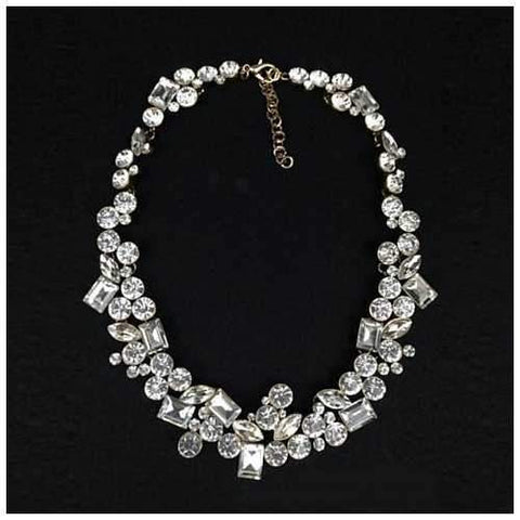 Hello Gorgeous! Diamond Crystal Statement Necklace-JewelryKorner-com