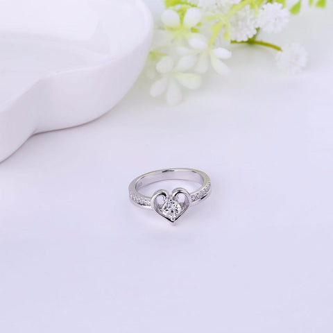 Heart By Heart Big Rings Sterling 925 Silver for Women Fine Jewelry Luxury Fashion Heart Shape Ring Women Men's Jewelry Rings-JewelryKorner