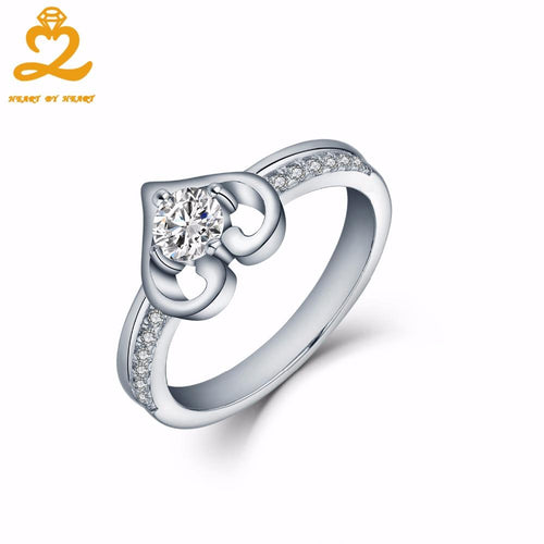Heart By Heart Big Rings Sterling 925 Silver for Women Fine Jewelry Luxury Fashion Heart Shape Ring Women Men's Jewelry Rings-JewelryKorner