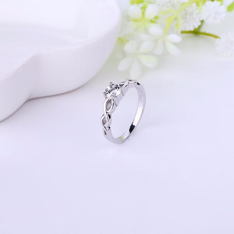 Heart By Heart Infinity White Gold Rings for Women Men 925 Sterling Solid Silver Jewelry Natural Stone Romantic Wedding Rings-JewelryKorner
