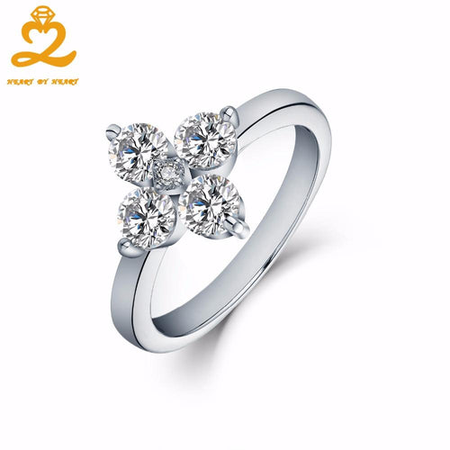 Heart By Heart Original 925 3.2g Silver Fine Ring Jewelry for Women Men 4mm Topaz Gemstone Flower Wholesale Ring Jewelry Gift-JewelryKorner