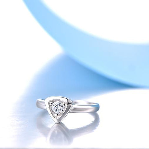 Heart By Heart Romantic Rings Natural Topaz Gemstone Genuine Sterling Silver for Women Men Triangle Design Jewelry Fine Jewelry-JewelryKorner