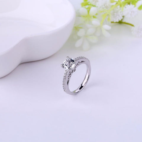 Heart By Heart Vintage Finger Ring Round Shape 1.42ct Big Topaz Stone Elegance Fashion Jewelry Accessories for Women Engagement-JewelryKorner