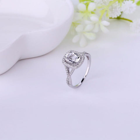 Heart By Heart Wedding Rings Vintage 925 Sterling Silver Engagement Rings for Women Men with White Topaz Luxury Jewelry-JewelryKorner