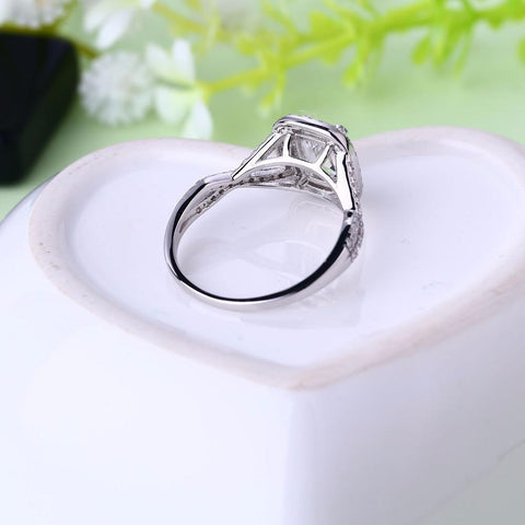 Heart By Heart Wedding Rings Vintage 925 Sterling Silver Engagement Rings for Women Men with White Topaz Luxury Jewelry-JewelryKorner