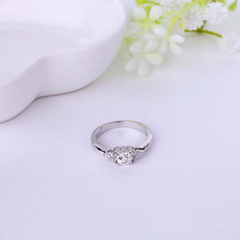 Heart By Heart White Gold Wedding Vintage Rings Engagement Jewelry For Women with Round Topaz Femme Gifts Fashion Style Ring-JewelryKorner