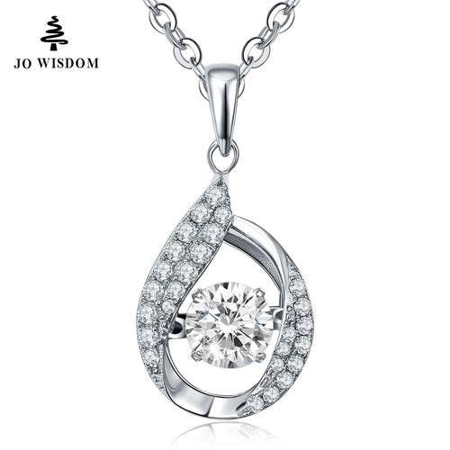 JO WISDOM 2017 Hot Sale 100% 925 Sterling Silver Necklace Jewelry with Dancing Natural Topaz Accessories Kolye Wholesale Price-JewelryKorner