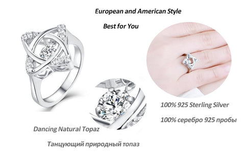 JO WISDOM April Birthstone Diamond Rings for Women Silver 925 Jewelry Women Wedding Rings-JewelryKorner