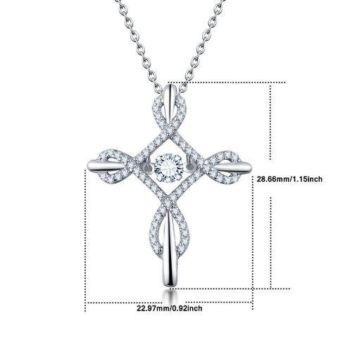 JO WISDOM birthstone Diamond Dancing Natural Stone Natural Topaz Cross Necklace Collane Con Pendenti-JewelryKorner