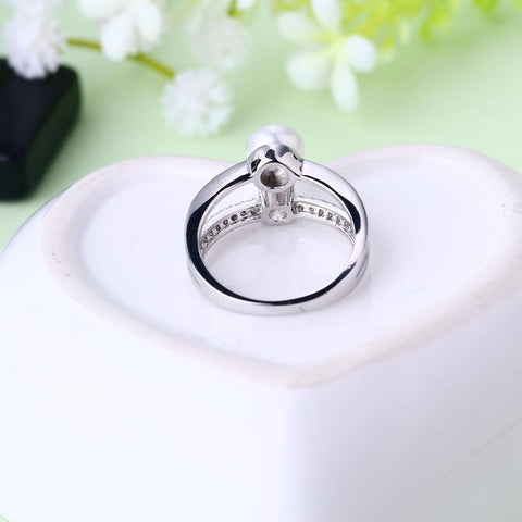 JO WISDOM Fine Jewelry 100% 925 Silver Ring for Women Wedding Ring with Freshwater Pearl for Wedding Decorations-JewelryKorner