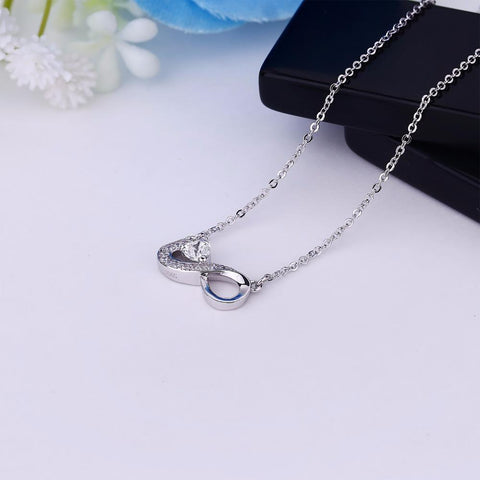JO WISDOM Personalized Name Necklace Customize Infinity Love 925 Sterling Silver Necklaces & Pendants for Women-JewelryKorner