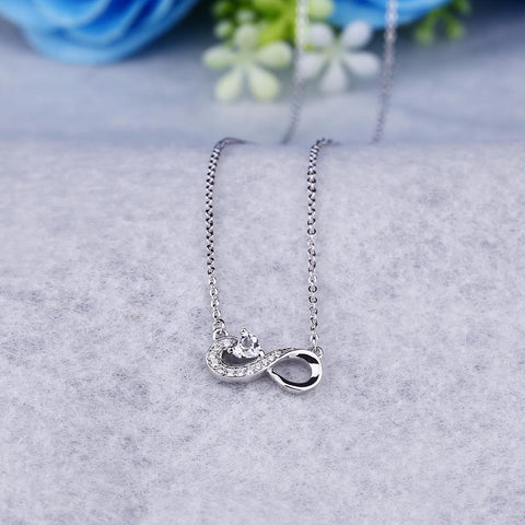 JO WISDOM Personalized Name Necklace Customize Infinity Love 925 Sterling Silver Necklaces & Pendants for Women-JewelryKorner