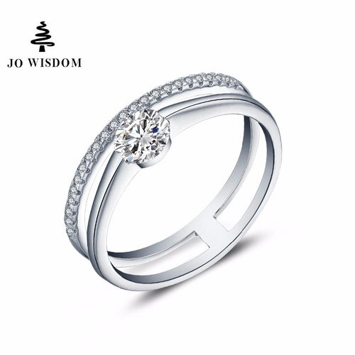 JO WISDOM Silver 925 Rings Fine jewelry Ring Female RingS with Stone Wedding Rings-JewelryKorner