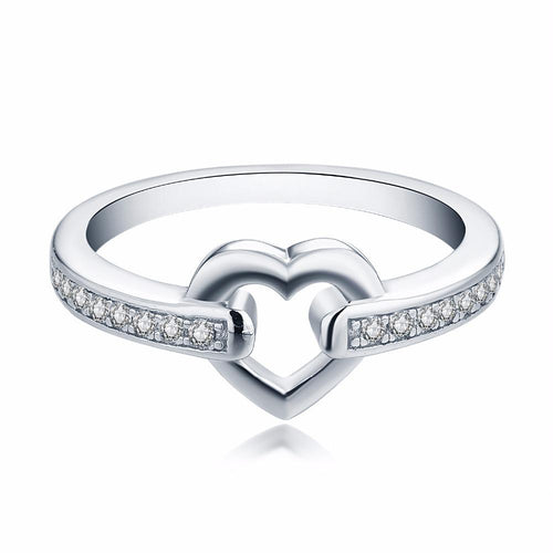 JO WISDOM Silver Heart Rings Fine Rings For Women Trendy Silver 925 Jewelry Ring Female Fine Jewelry-JewelryKorner