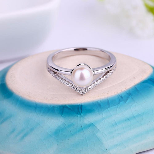 JO WISDOM Silver Ring with pearls Women's rings for Wedding Natural pearls-JewelryKorner