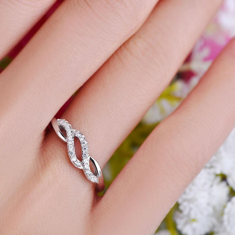 JO WISDOM Trendy 100% 925 Silver Jewelry Rings for Women Wedding Ring Engagement Ring for Women Best Gift for Lover-JewelryKorner