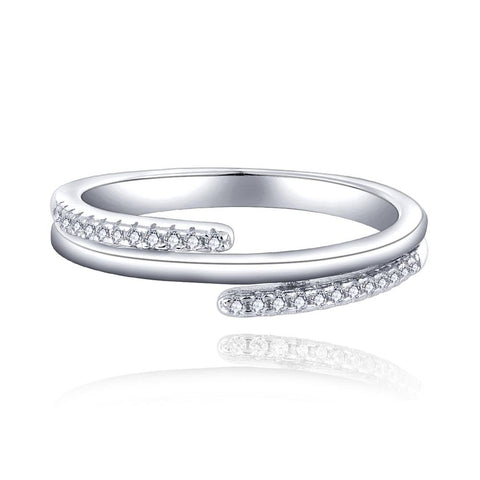 JO WISDOM Trendy 925 Sterling Silver Women Wedding Ring Engagement Ring for Women-JewelryKorner