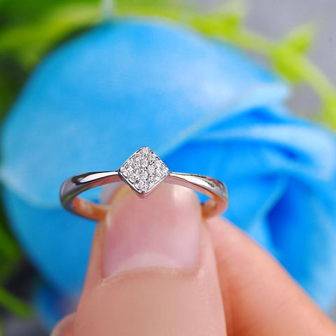 JO WISDOM Trendy Silver 925 Jewelry Rings Women Wedding Engagement Ring for Women CZ Heart Ring for Love-JewelryKorner