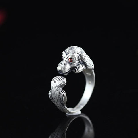 KJJEAXCMY 999 sterling silver jewelry silver jewelry boutique matte handmade folk style lady pet Tactic ring-JewelryKorner