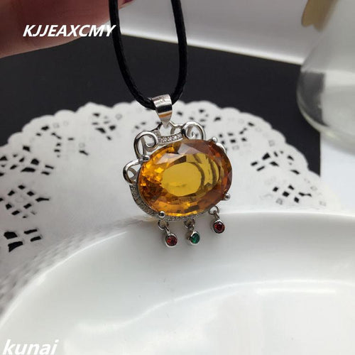 KJJEAXCMY boutique jewelry, Multicolored yellow crystal pendant jewelry wholesale 925 female models-JewelryKorner