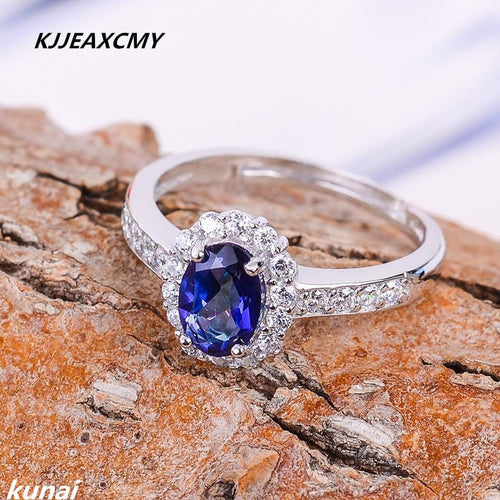 KJJEAXCMY Fine jewelry 925 silver inlay Tanzania color Topaz Topaz Sterling Silver Ring Ring female models-JewelryKorner