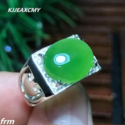 KJJEAXCMY Fine jewelry 925 sterling silver jasper male ring wholesale all natural Cai Bao live mouth-JewelryKorner