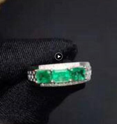 KJJEAXCMY Fine jewelry 925 Sterling Silver with natural emerald rings for women-JewelryKorner