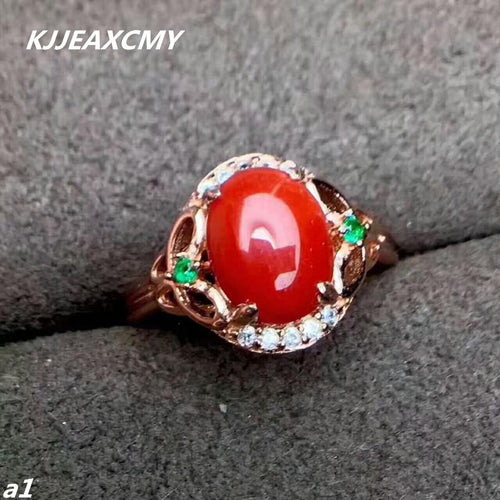 KJJEAXCMY Fine jewelry 925 Sterling Silver with red coral female ring and silver certificate can be selected-JewelryKorner