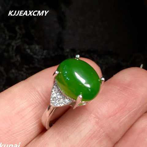 KJJEAXCMY Fine jewelry Colorful jewelry 925 silver inlaid natural Jasper ring, simple and generous, wholesale female models-JewelryKorner