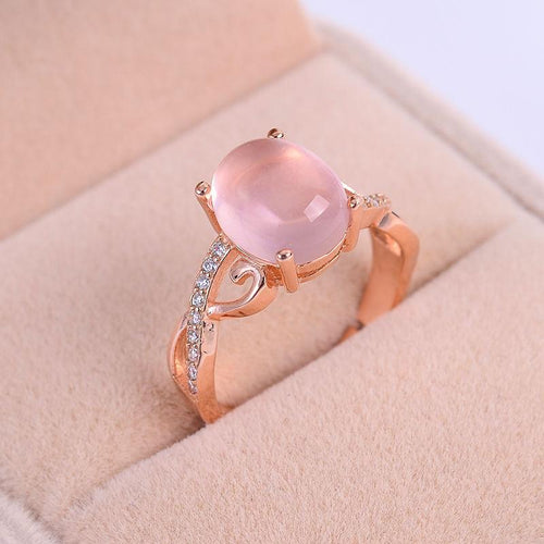 KJJEAXCMY Fine jewelry Colorful jewelry female paragraph 925 silver inlaid natural powder crystal ring, simple and generous whol-JewelryKorner