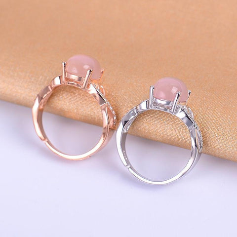KJJEAXCMY Fine jewelry Colorful jewelry female paragraph 925 silver inlaid natural powder crystal ring, simple and generous whol-JewelryKorner