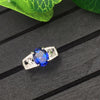 KJJEAXCMY Fine jewelry Multicolored jewelry 925 silver inlay natural Tanzanite Topaz Ring simple wholesale female models-JewelryKorner